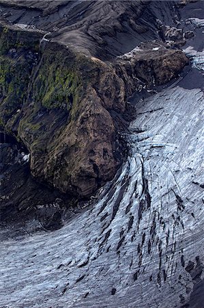 Vatnajökull glacier, rock formation with crevasses, Landmannalaugar, Iceland Photographie de stock - Premium Libres de Droits, Code: 6115-08101286