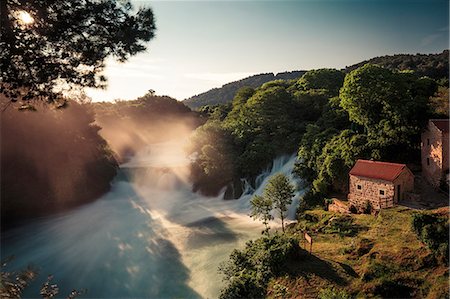 simsearch:6115-08101304,k - River and watermill in Krka National Park, Croatia Stock Photo - Premium Royalty-Free, Code: 6115-08101296