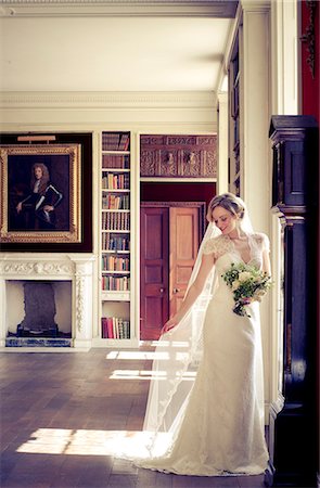 Wedding preparations, Bride in wedding dress, Dorset, England Stock Photo - Premium Royalty-Free, Code: 6115-08101209