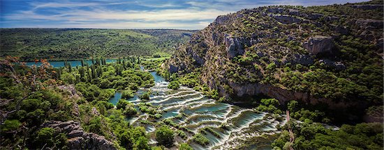 Cascades on Roski Slap waterfall, Krka National Park, Croatia Stock Photo - Premium Royalty-Free, Image code: 6115-08101303