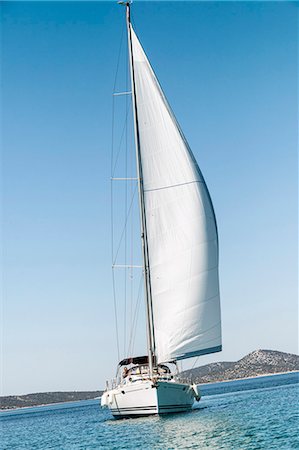 sailboat in sea - Sailboat on the move, Adriatic Sea Stock Photo - Premium Royalty-Free, Code: 6115-08239722