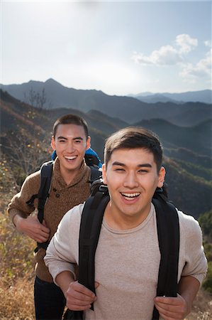 simsearch:6116-06939163,k - Men hiking, portrait Stock Photo - Premium Royalty-Free, Code: 6116-06939179