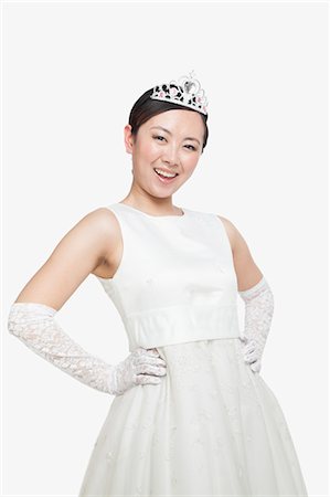 elegant women in gloves - Princess Smiling at Camera Stock Photo - Premium Royalty-Free, Code: 6116-07084962