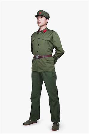 soldier - Chinese Soldier Standing with Arms Behind Back Photographie de stock - Premium Libres de Droits, Code: 6116-07084983