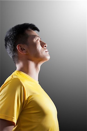 profile view asians - Portrait of athlete, side view Stock Photo - Premium Royalty-Free, Code: 6116-07085147