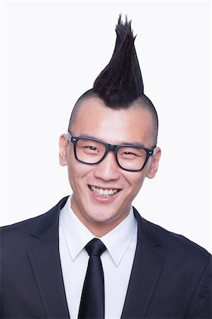 simsearch:6116-07086707,k - Well-dressed young man with Mohawk portrait Stock Photo - Premium Royalty-Free, Code: 6116-07085104