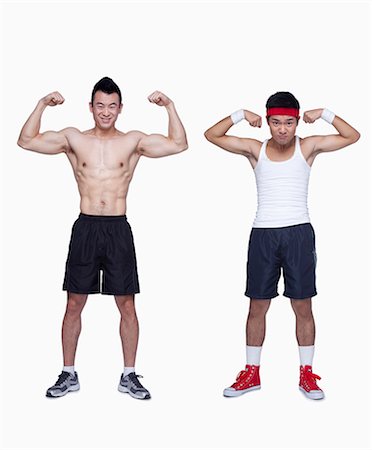 sweaty asian men - athletic man and workout beginner Stock Photo - Premium Royalty-Free, Code: 6116-07085236