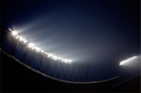 stadium not people - Stadium floodlights at night time, Beijing, China Photographie de stock - Premium Libres de Droits, Code: 6116-07235993