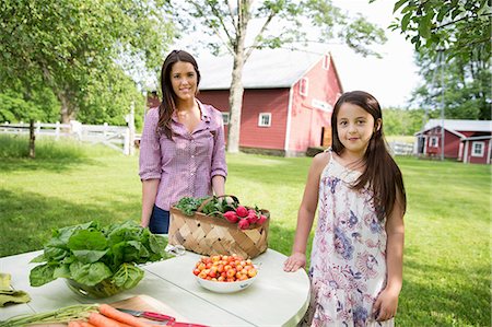 simsearch:6118-07351213,k - Family Party. Two People, Girls, Standing Beside A Table Set For A Summer Meal. Stock Photo - Premium Royalty-Free, Code: 6118-07122181