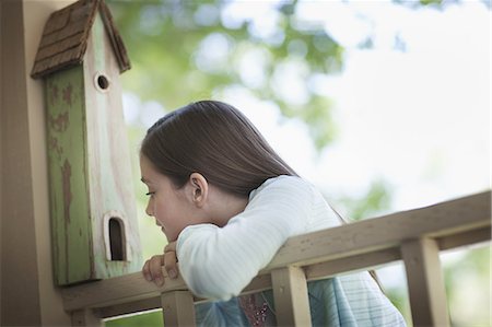 A child examining a bug box on a porch. Foto de stock - Sin royalties Premium, Código: 6118-07352159