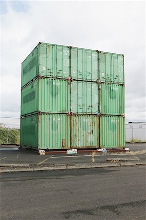 simsearch:6118-07351305,k - Stacked cargo containers Stock Photo - Premium Royalty-Free, Code: 6118-07352233