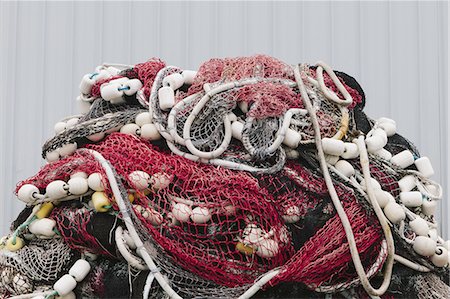 Commercial fishing nets at Fisherman's Terminal, Seattle, USA. Stock Photo - Premium Royalty-Free, Code: 6118-07352688