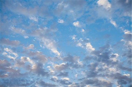 Wispy clouds in a blue sky, nearing dusk, Seattle, USA. Photographie de stock - Premium Libres de Droits, Code: 6118-07352733