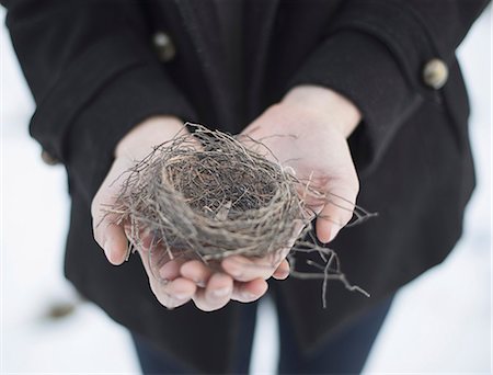 Woman Holding Bird's Nest Foto de stock - Royalty Free Premium, Número: 6118-07354079