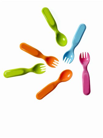 Baby Colorful Plastic Spoons Stock Photo, Picture and Royalty Free