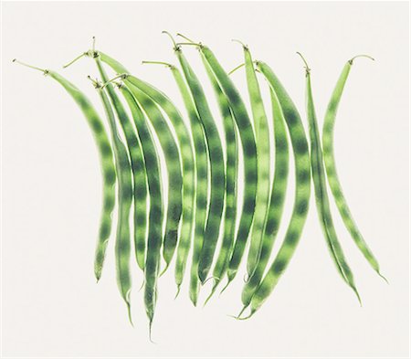 Organic green string beans on white background Foto de stock - Sin royalties Premium, Código: 6118-07440503