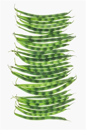 Organic green string beans on white background Foto de stock - Sin royalties Premium, Código: 6118-07440504