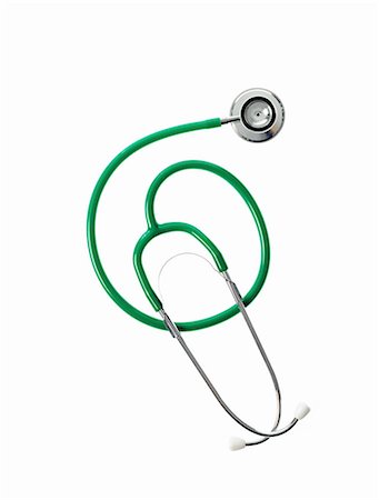 stéthoscope - A doctor's stethoscope with green tubing, a conceptual illustration of alternative medicine and wellbeing. Stock Photo - Premium Royalty-Free, Code: 6118-07440756