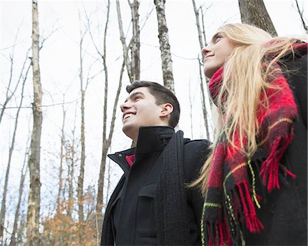 pov - A couple in winter coats outdoors on a winter's day. Stock Photo - Premium Royalty-Free, Code: 6118-07440784