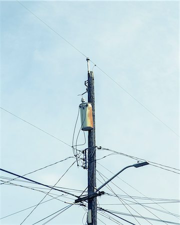 simsearch:6118-07440820,k - Telephone pole and power lines, Seattle Stock Photo - Premium Royalty-Free, Code: 6118-07440820
