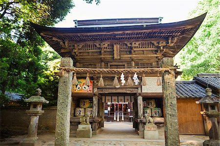 Exterior view of Shinto Sakurai Shrine, Fukuoka, Japan. Stock Photo - Premium Royalty-Free, Code: 6118-09079549