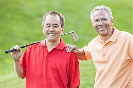 senior japanese golfer - Team of senior golfers out to play a round of golf. Stock Photo - Premium Royalty-Free, Code: 6118-09139703