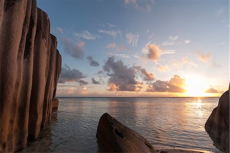 seychelles and beach - Anse Source d'Argent beach, La Digue, Seychelles, Indian Ocean, Africa Stock Photo - Premium Royalty-Free, Code: 6119-07443752