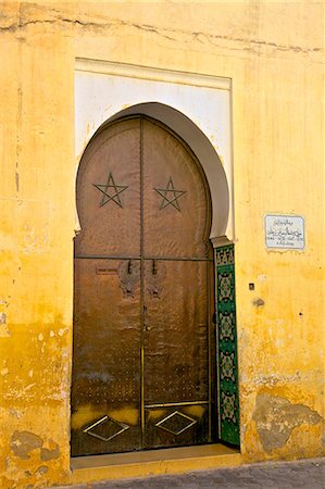 exterior design of mosque - Door to Mosque, Medina, Meknes, Morocco, North Africa, Africa Stock Photo - Premium Royalty-Free, Code: 6119-07443707