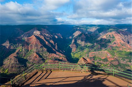 View over the Waimea Canyon, Kauai, Hawaii, United States of America, Pacific Foto de stock - Sin royalties Premium, Código: 6119-07443840