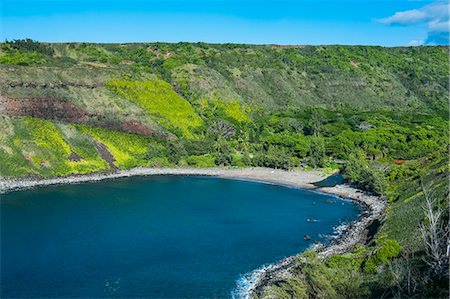 The rugged coastline of western Maui, Hawaii, United States of America, Pacific Foto de stock - Sin royalties Premium, Código: 6119-07443867