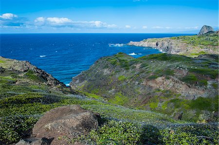 The rugged coastline of western Maui, Hawaii, United States of America, Pacific Foto de stock - Sin royalties Premium, Código: 6119-07443866