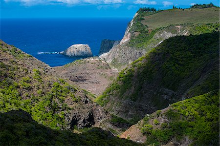 The rugged west Maui landscape and coastline, Maui, Hawaii, United States of America, Pacific Stock Photo - Premium Royalty-Free, Code: 6119-07443869