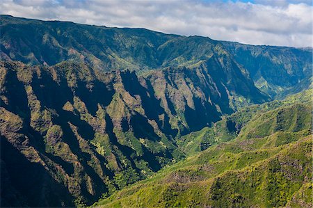 Aerial of the Waimea Canyon, Kauai, Hawaii, United States of America, Pacific Foto de stock - Sin royalties Premium, Código: 6119-07443803