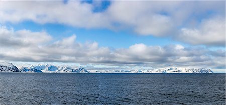 spitzbergen - Panoramic view of Signehamna, Krossfjord, Spitsbergen, Svalbard, Norway, Scandinavia, Europe Photographie de stock - Premium Libres de Droits, Code: 6119-07451295