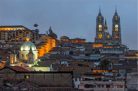 ekuador - Basilica of the National Vow at night, Quito, UNESCO World Heritage Site, Pichincha Province, Ecuador, South America Stockbilder - Premium RF Lizenzfrei, Bildnummer: 6119-07451446