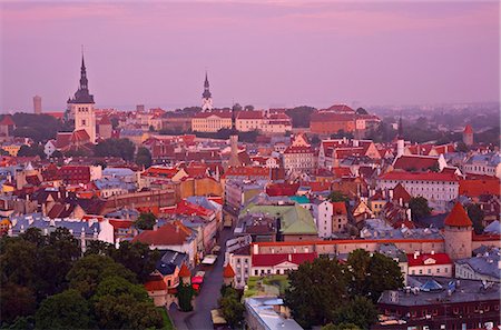 Elevated view over Old Town at dawn, Tallinn, Estonia, Europe Stock Photo - Premium Royalty-Free, Code: 6119-07451499