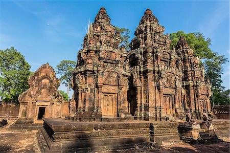 simsearch:630-06722323,k - Banteay Srei Temple in Angkor, UNESCO World Heritage Site, Siem Reap Province, Cambodia, Indochina, Southeast Asia, Asia Photographie de stock - Premium Libres de Droits, Code: 6119-07451419