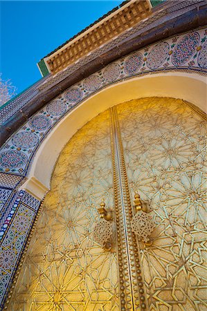 fes, morocco - Royal Palace door, Fes, Morocco, North Africa, Africa Stock Photo - Premium Royalty-Free, Code: 6119-07451549