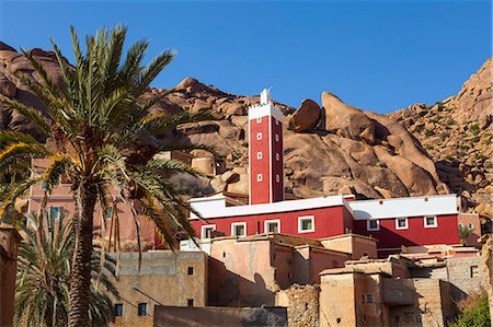 The Red Mosque of Adai, Tafraoute, Anti Atlas, Morocco, North Africa, Africa Fotografie stock - Premium Royalty-Free, Codice: 6119-07451582