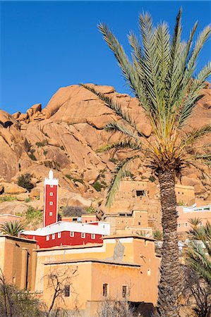 The Red Mosque of Adai, Tafraoute, Anti Atlas, Morocco, North Africa, Africa Fotografie stock - Premium Royalty-Free, Codice: 6119-07451589