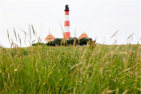 Westerheversand Lighthouse, Westerhever, Eiderstedt Peninsula, Schleswig Holstein, Germany, Europe Foto de stock - Sin royalties Premium, Código: 6119-07451701