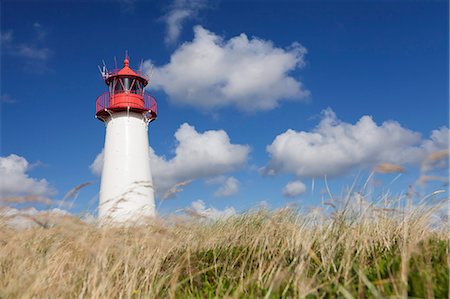 Lighthouse List West, Ellenbogen, Sylt, North Frisian Islands, Nordfriesland, Schleswig Holstein, Germany, Europe Foto de stock - Sin royalties Premium, Código: 6119-07451713