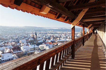 simsearch:6119-07451721,k - High angle view from the castle of the old town of Esslingen in winter, Baden Wurttemberg, Germany, Europe Fotografie stock - Premium Royalty-Free, Codice: 6119-07451849