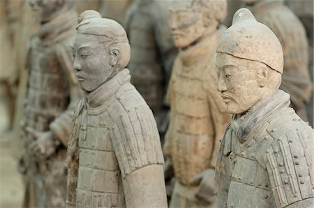 simsearch:610-02374362,k - Terracotta Army, guarded the first Emperor of China, Qin Shi Huangdi's tomb, Xian, Lintong, Shaanxi, China, Asia Foto de stock - Sin royalties Premium, Código: 6119-07452336