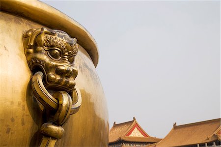 side view lions head - The Forbidden City (Zijin Cheng), Beijing, China, Asia Stock Photo - Premium Royalty-Free, Code: 6119-07452650
