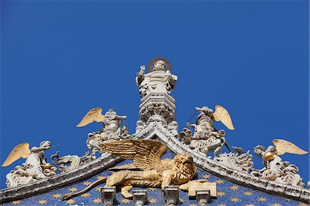 san marco - Detail of the facade of Basilica di San Marco (St. Mark's Basilica), St. Mark's Square, Venice, UNESCO World Heritage Site, Veneto, Italy, Europe Photographie de stock - Premium Libres de Droits, Code: 6119-07452817