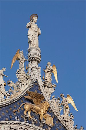 engel - Detail of the facade of Basilica di San Marco (St. Mark's Basilica), St. Mark's Square, Venice, UNESCO World Heritage Site, Veneto, Italy, Europe Photographie de stock - Premium Libres de Droits, Code: 6119-07452826