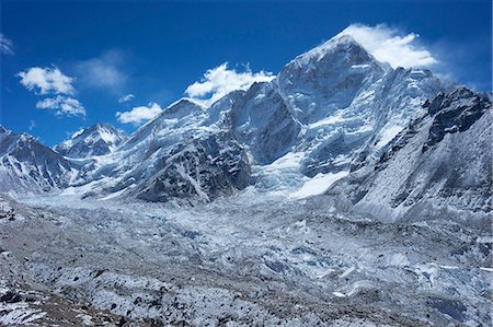 everest - Khumbu glacier with Changtse, Everest and Nuptse, Sagarmatha National Park, UNESCO World Heritage Site, Solukhumbu District, Nepal, Himalayas, Asia Stock Photo - Premium Royalty-Free, Code: 6119-07453082