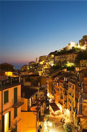 simsearch:6129-09057915,k - Via Colombo at dusk in Riomaggiore, Cinque Terre, UNESCO World Heritage Site, Liguria, Italy, Mediterranean, Europe Stock Photo - Premium Royalty-Free, Code: 6119-07453178