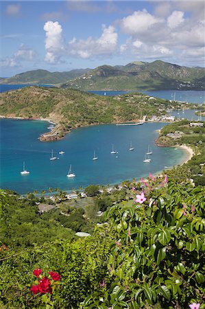 View of English Harbour from Shirley Heights, Antigua, Leeward Islands, West Indies, Caribbean, Central America Foto de stock - Sin royalties Premium, Código: 6119-07541597